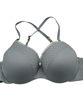 Incredible by Victorias Secret Sz 32B Lined Perfect Coverage Bra Cross Back Blue